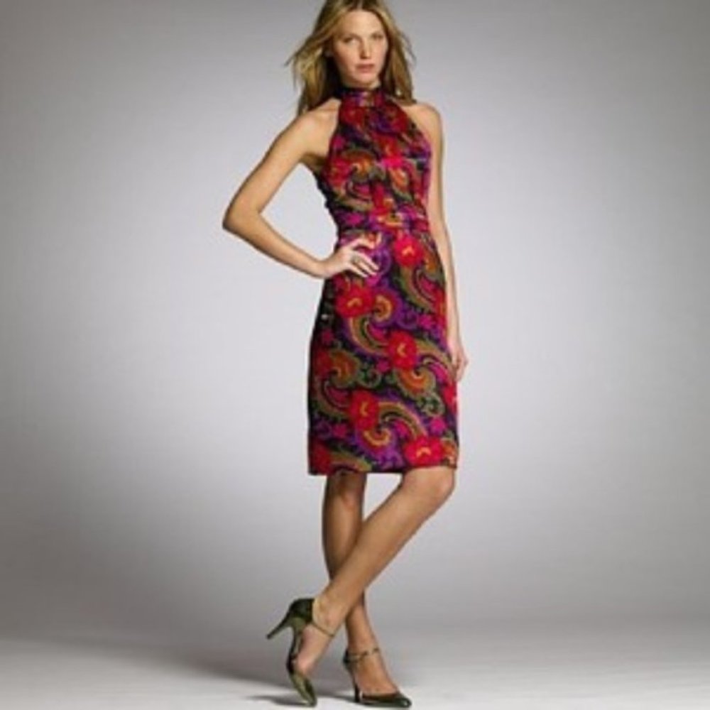 IN SEARCH OF Jcrew Collection Silk Paisley Print Isabella Dress In Size 12,14